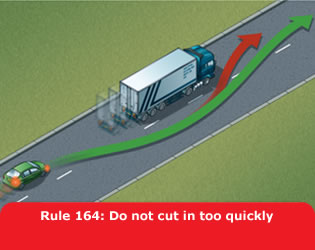 Highway Code - Rule 164 Do Not Cut In Too Quickly