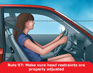 Highway Code - Rule 97 Make Sure Head Restraints Are Properly Adjusted